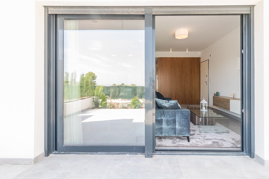 Built-in wardrobe interior in bedroom of new-build bungalow, Los Balcones