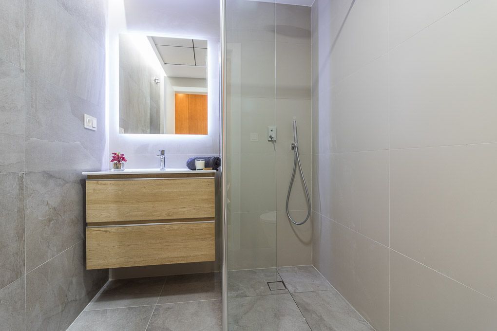 Communal pool viewed from garden level, Los Balcones development, Torrevieja