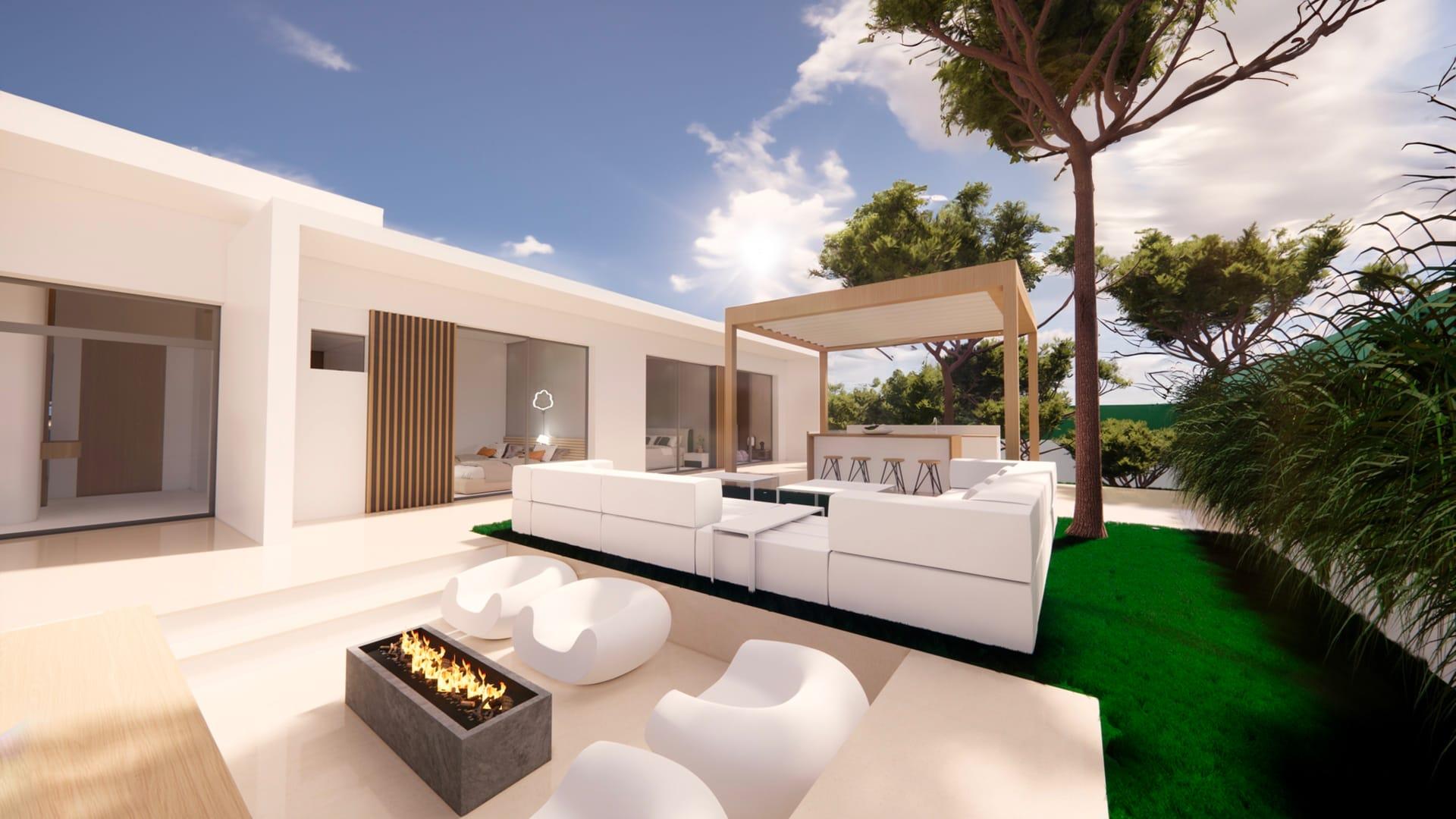 Flat garden plot at rear of new-build villa in Pinar de Campoverde
