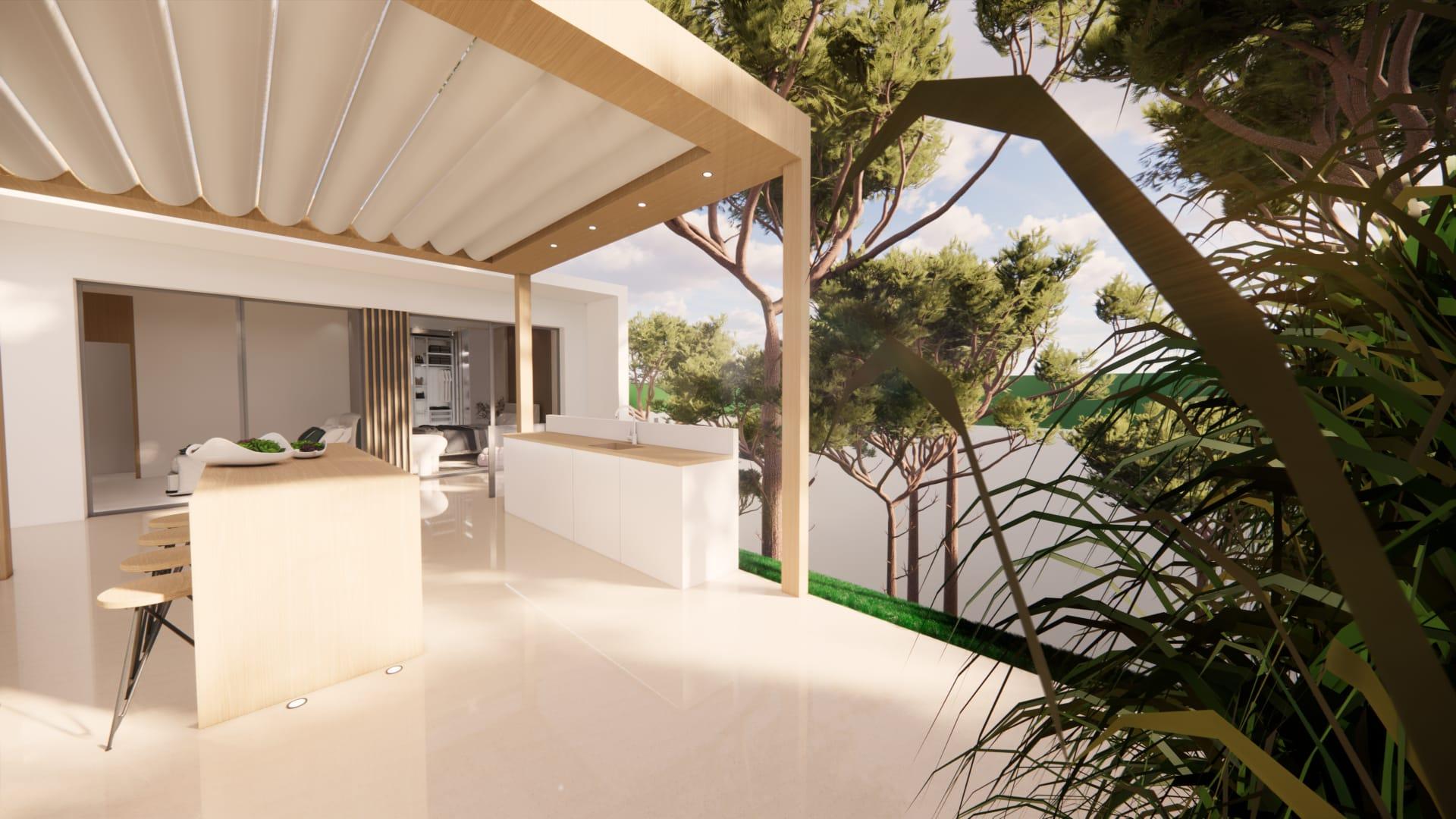 Outdoor space and potential pool area at new-build villa, Pinar de Campoverde