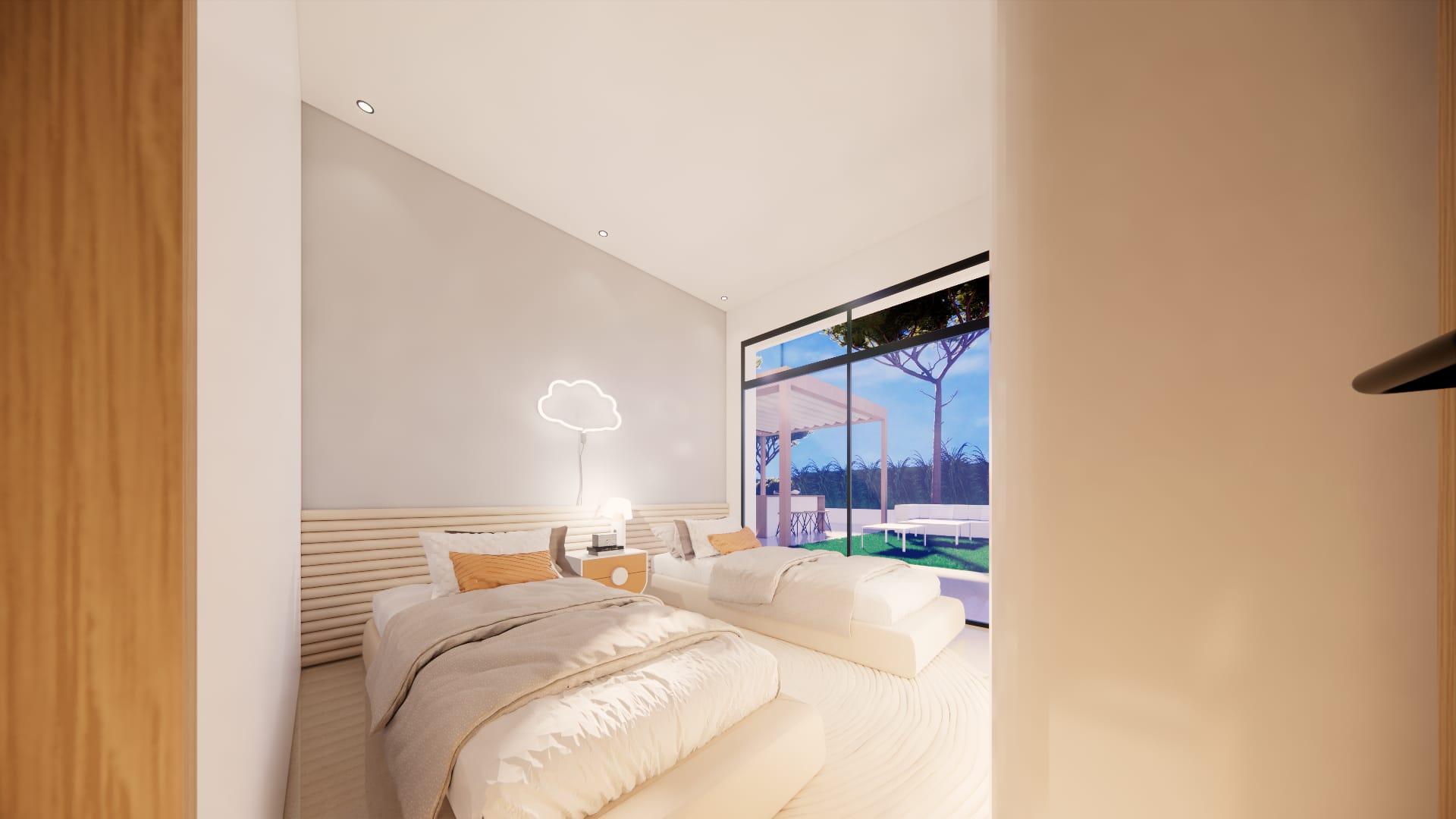 Street-facing view of new-build villa in Pinar de Campoverde, Pilar de la Horadada