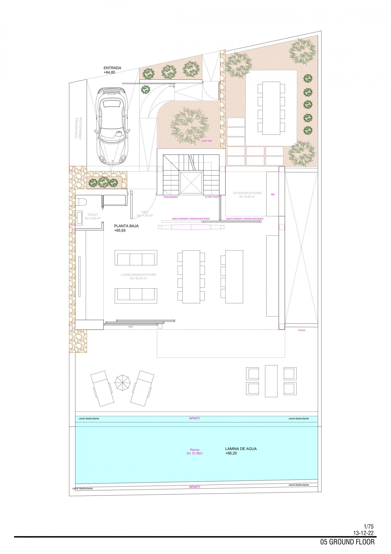 Floor plan of solarium level, 4-bedroom villa, Campo de Golf La Marquesa