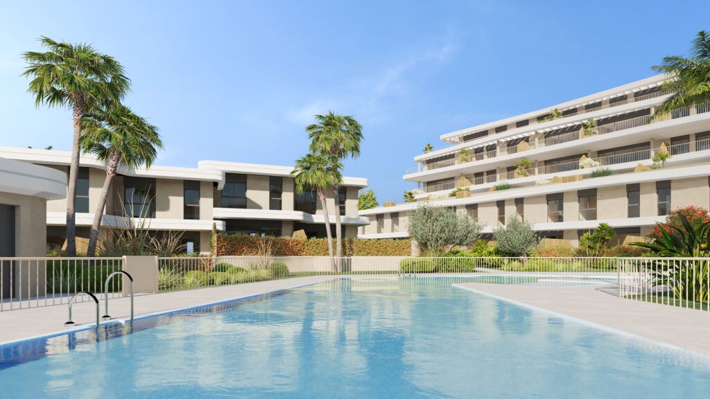 Night exterior view of residential development, Bel-Air-Cancelada-Saladillo, Estepona
