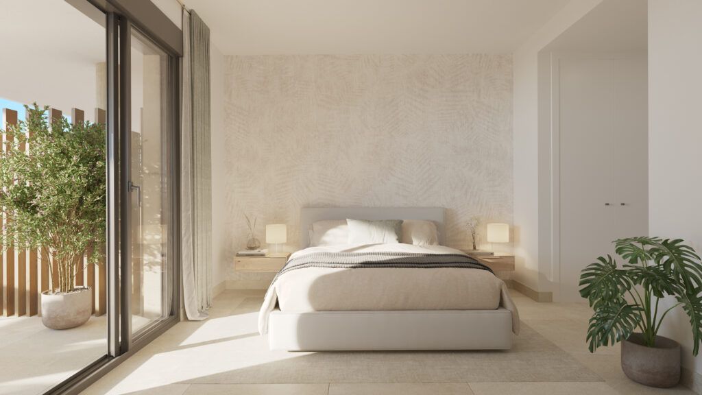 Double bedroom with built-in wardrobes in new-build apartment, Bel-Air-Cancelada-Saladillo