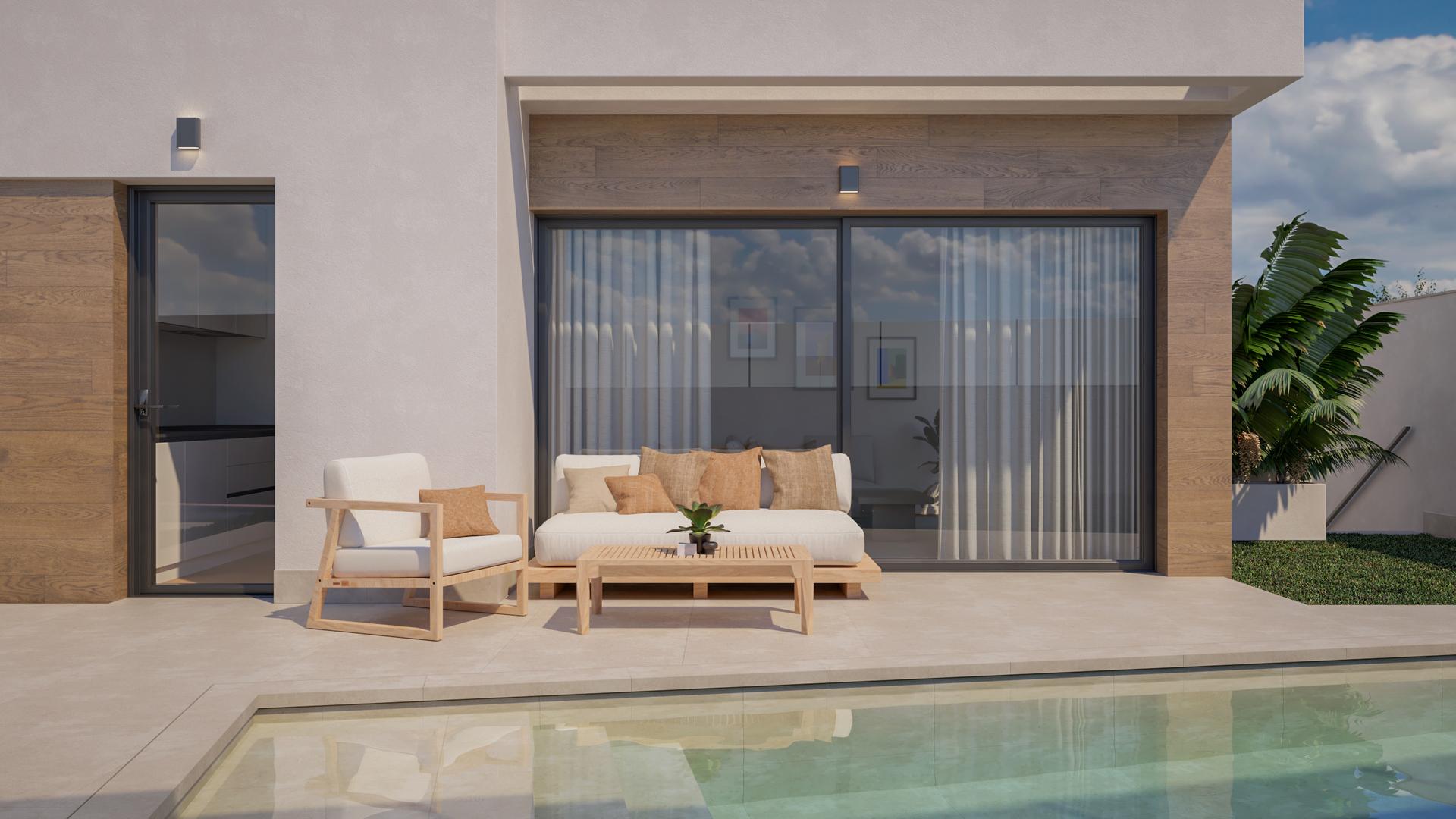 Flat rooftop solarium of new-build villa, Lo Romero Golf, Pilar De La Horadada