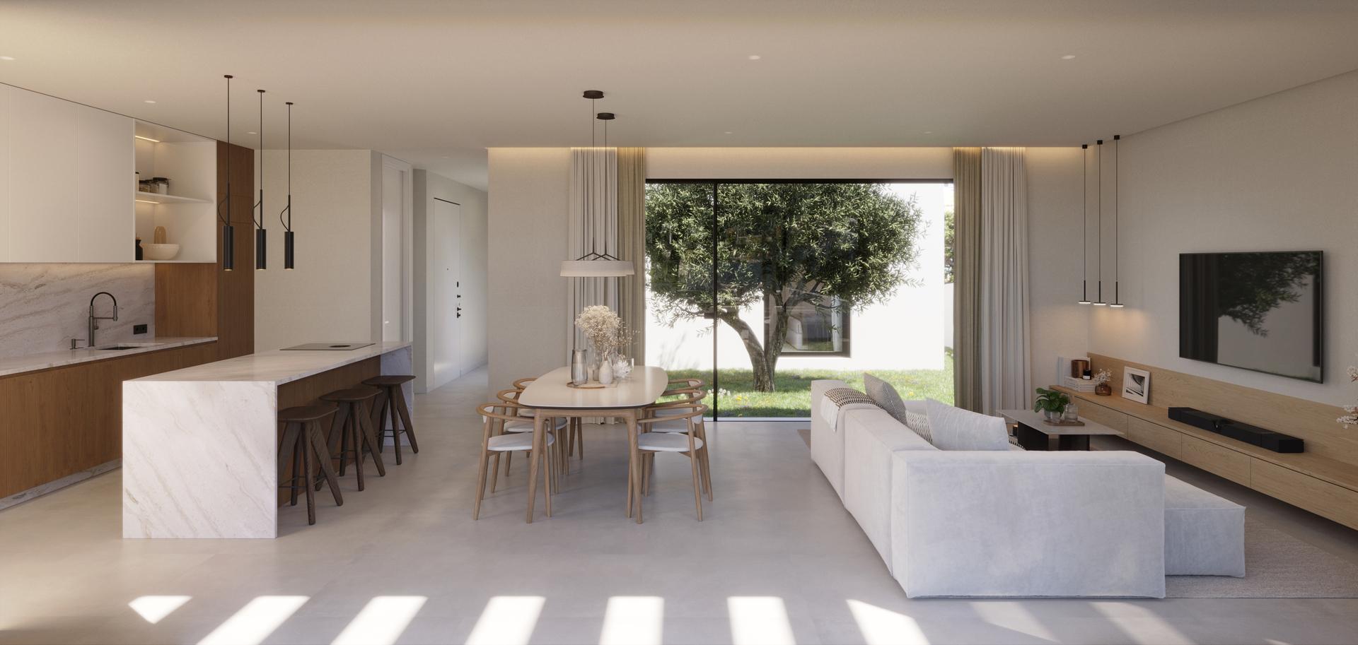 Side elevation of new-build detached villa, Seascape Resort, Finestrat