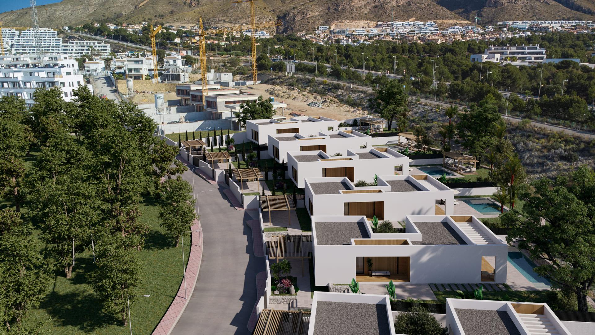 Internal road within gated Seascape Resort community, Finestrat