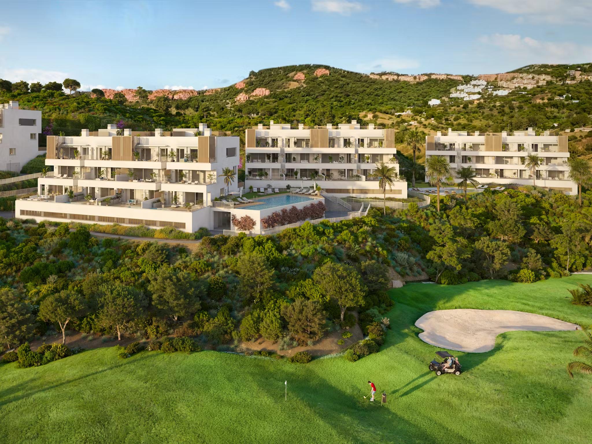 Views from private solarium, top-floor penthouse, La Cala Golf, Mijas