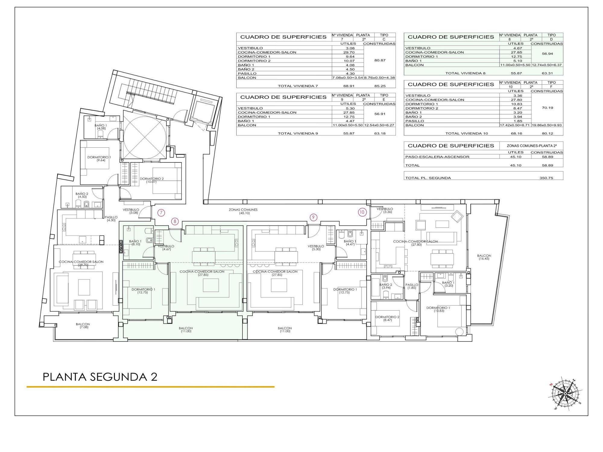 Floor plan of 1-bedroom apartment, 64m2, Estación de Autobuses, Torrevieja