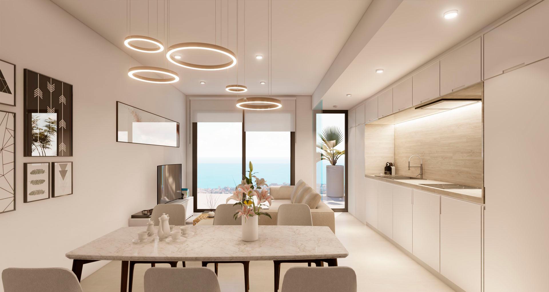 Building entrance lobby with lift access, new-build development, Montealto, Benalmádena