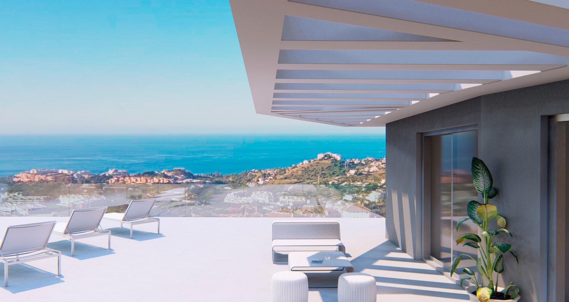 Main bedroom with built-in storage in 3-bedroom new-build apartment, Montealto, Benalmádena