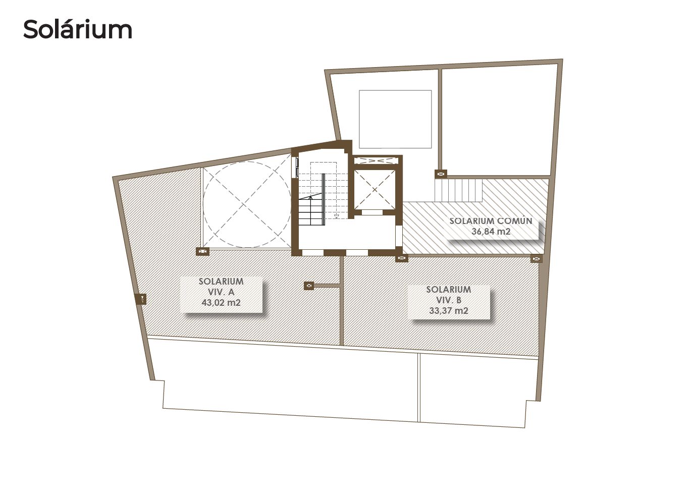 Site plan of the penthouse development in Paseo Maritimo, Torrevieja