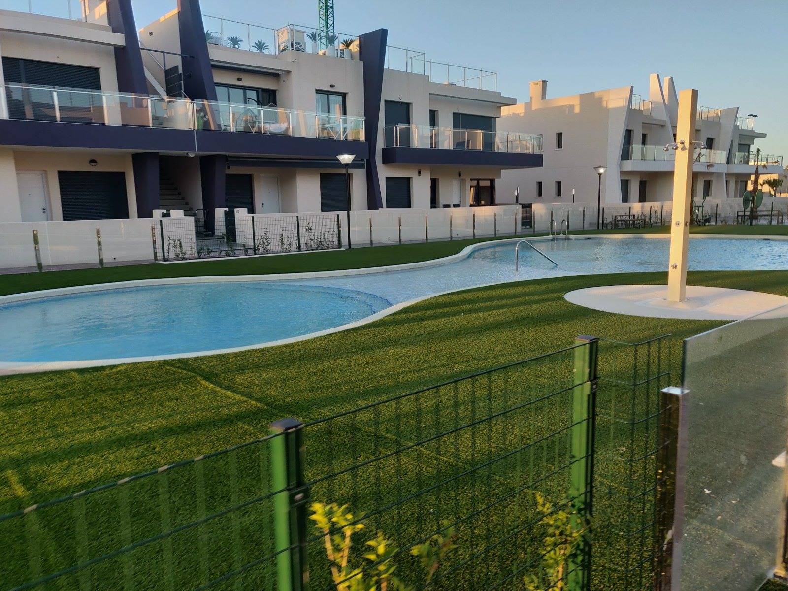 Architectural detail of bungalow complex exterior, La Torre de la Horadada