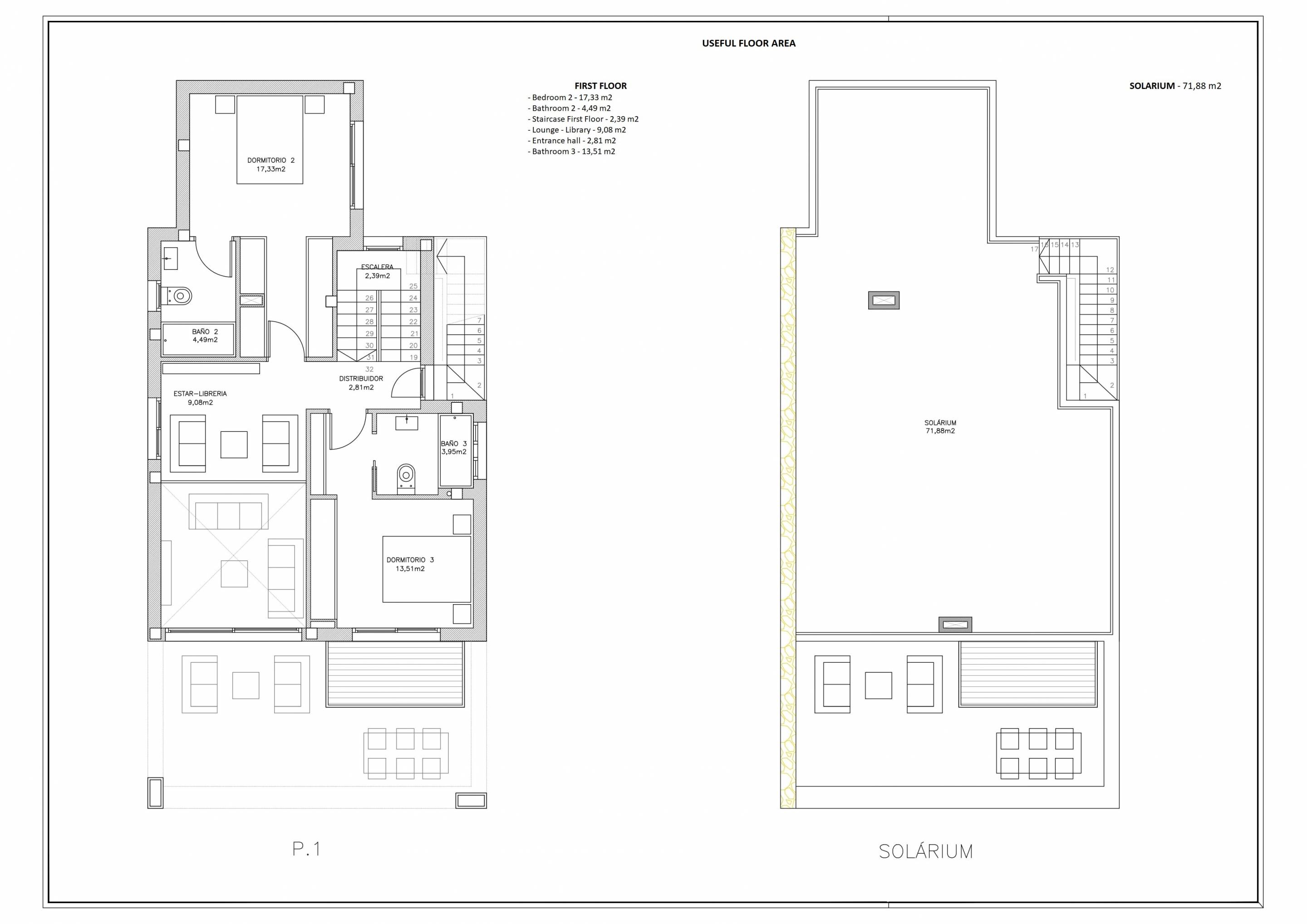 Main bedroom in 4-bedroom new-build villa, Aguas Nuevas 2, Torrevieja
