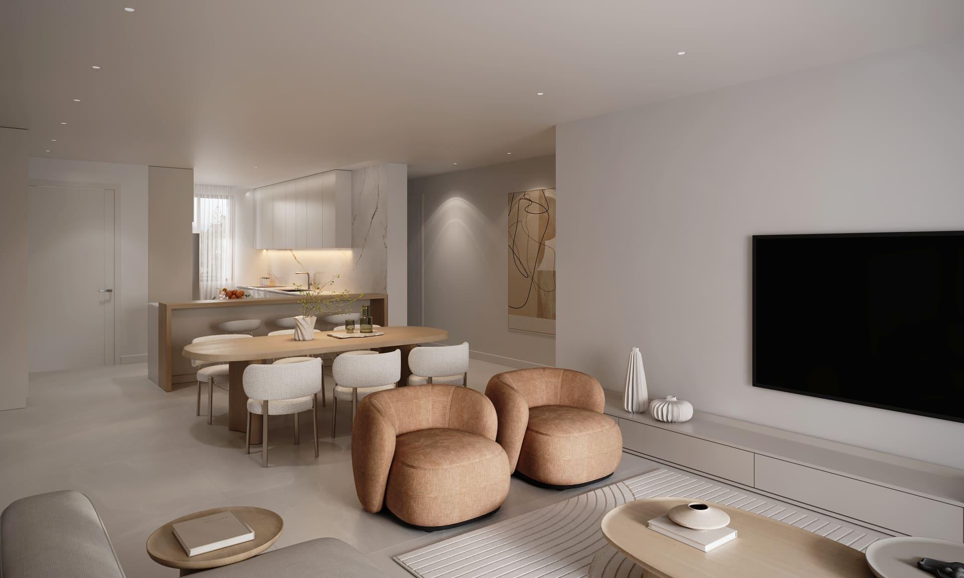 Master bedroom with en-suite access in new-build penthouse, Sotoserena