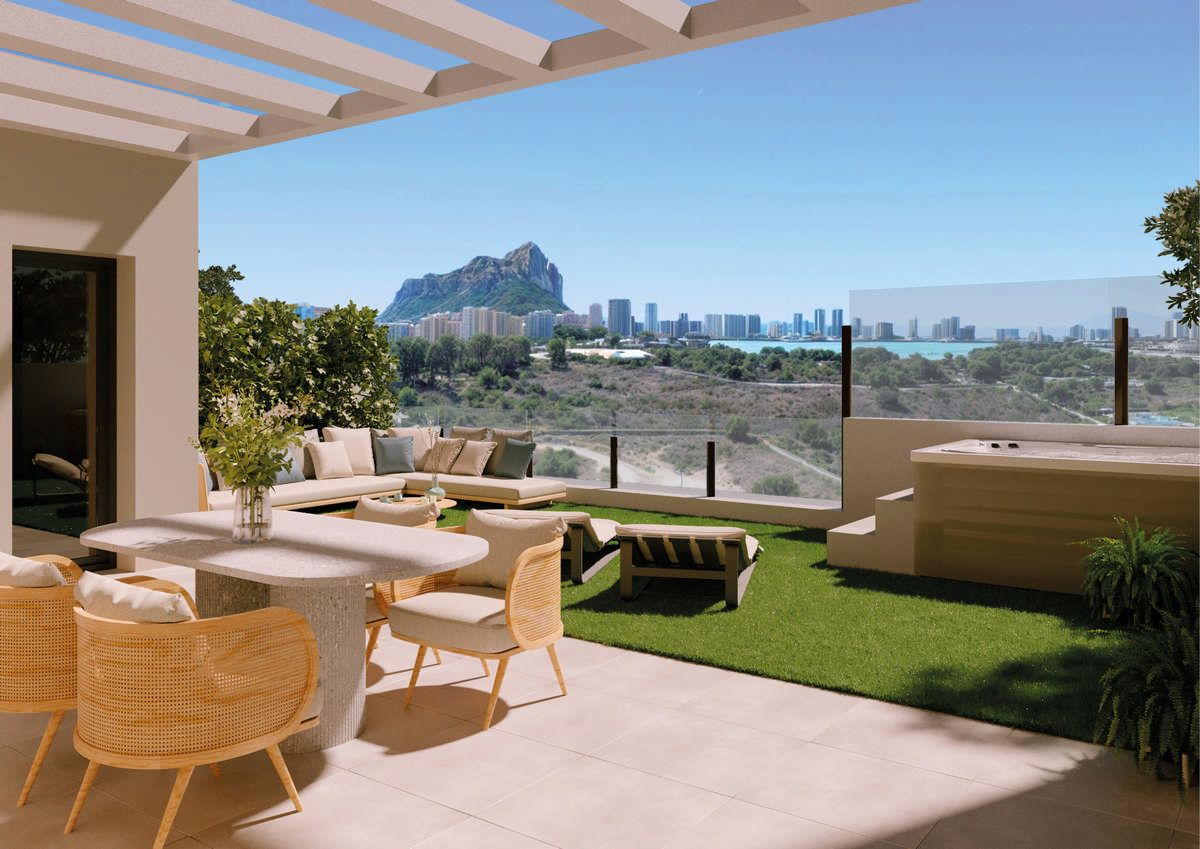 Main entrance lobby of new-build development, Playa de Fossa-Levante, Calpe