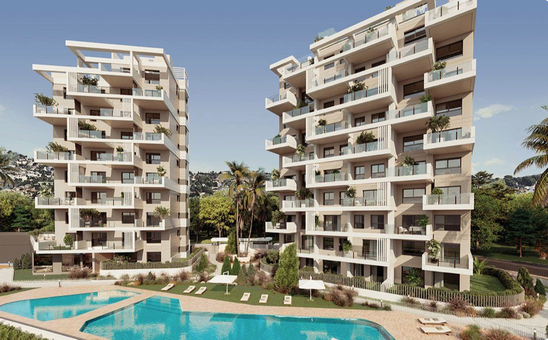 Corridor on upper floor of residential complex, Playa de Fossa-Levante, Calpe