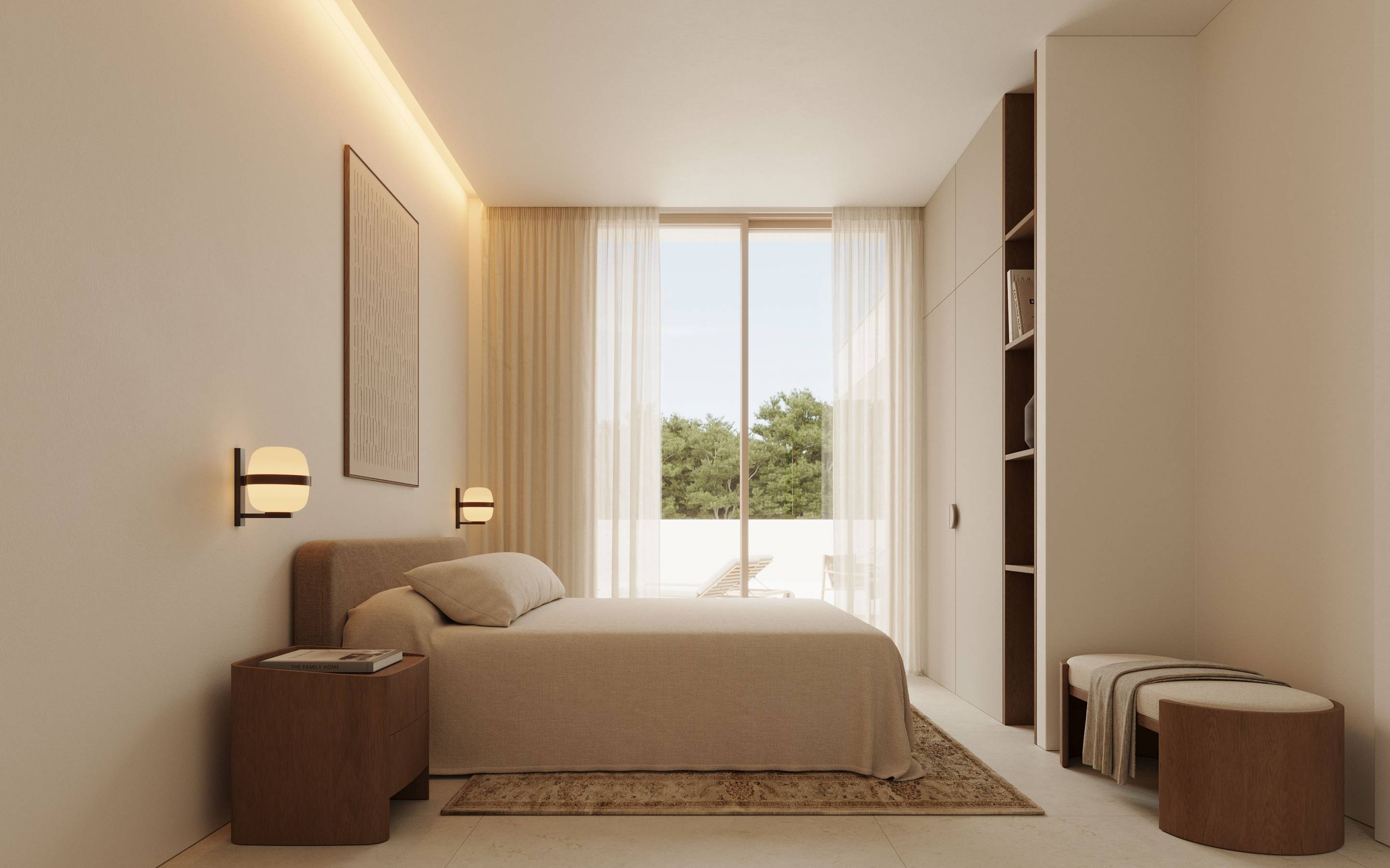 Third bedroom with natural light in new-build villa, Pla de Cantal, Polop
