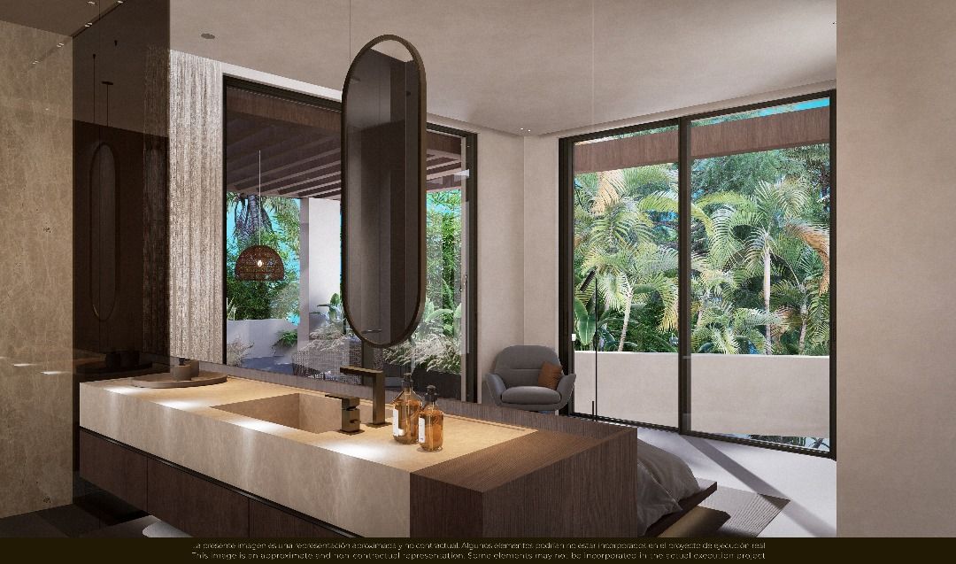 Covered terrace with garden views in Las Brisas villa, Marbella