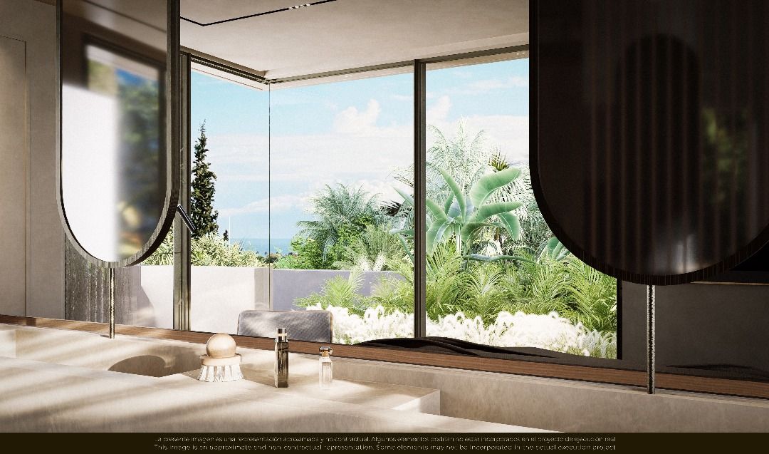 Fitted kitchen with island in new-build 7-bedroom villa, Las Brisas, Marbella
