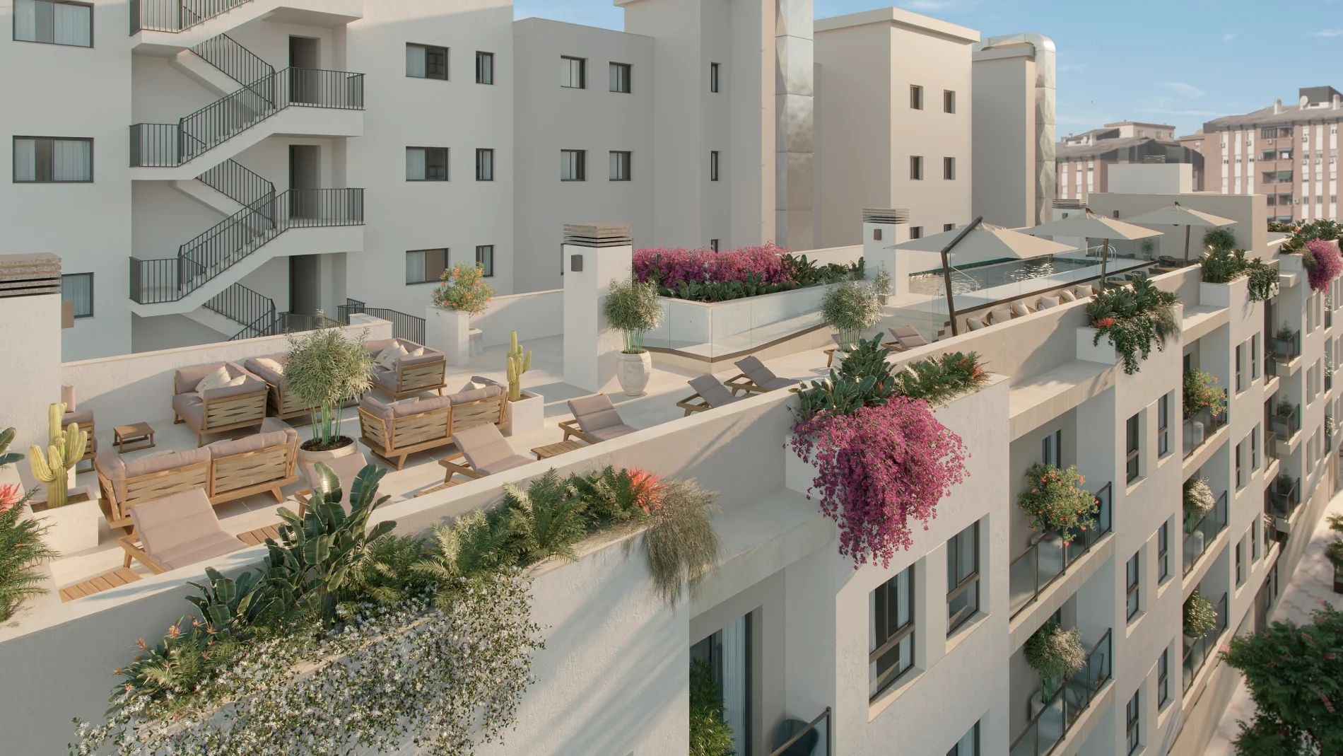 Open-plan kitchen and dining space in new-build apartment, La Princesa-Huelin, Málaga