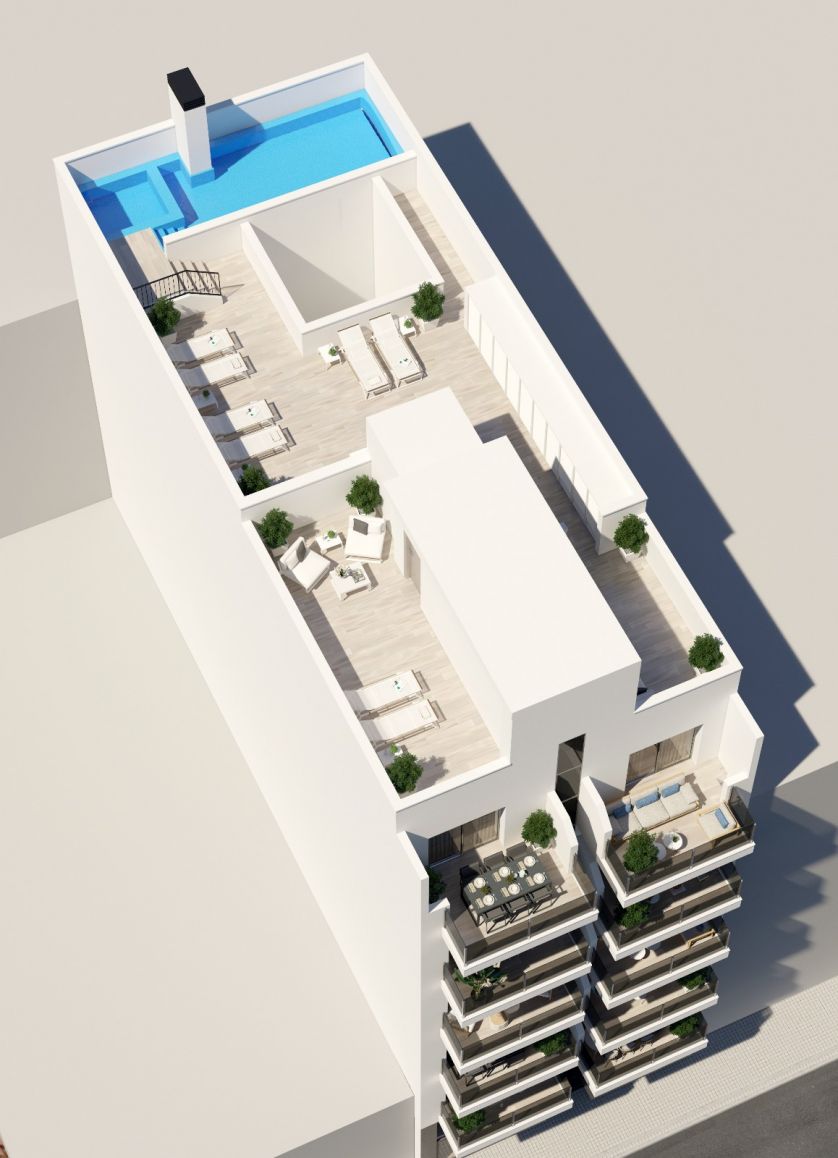 Interior tiling and finish detail in ground-floor new-build apartment, Playa del Cura, Torrevieja