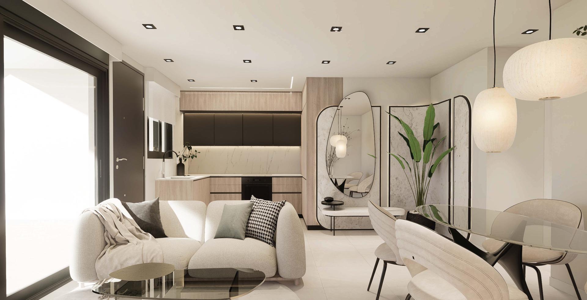 Kitchen with integrated appliances in new-build apartment, Zona Pueblo, Pilar De La Horadada