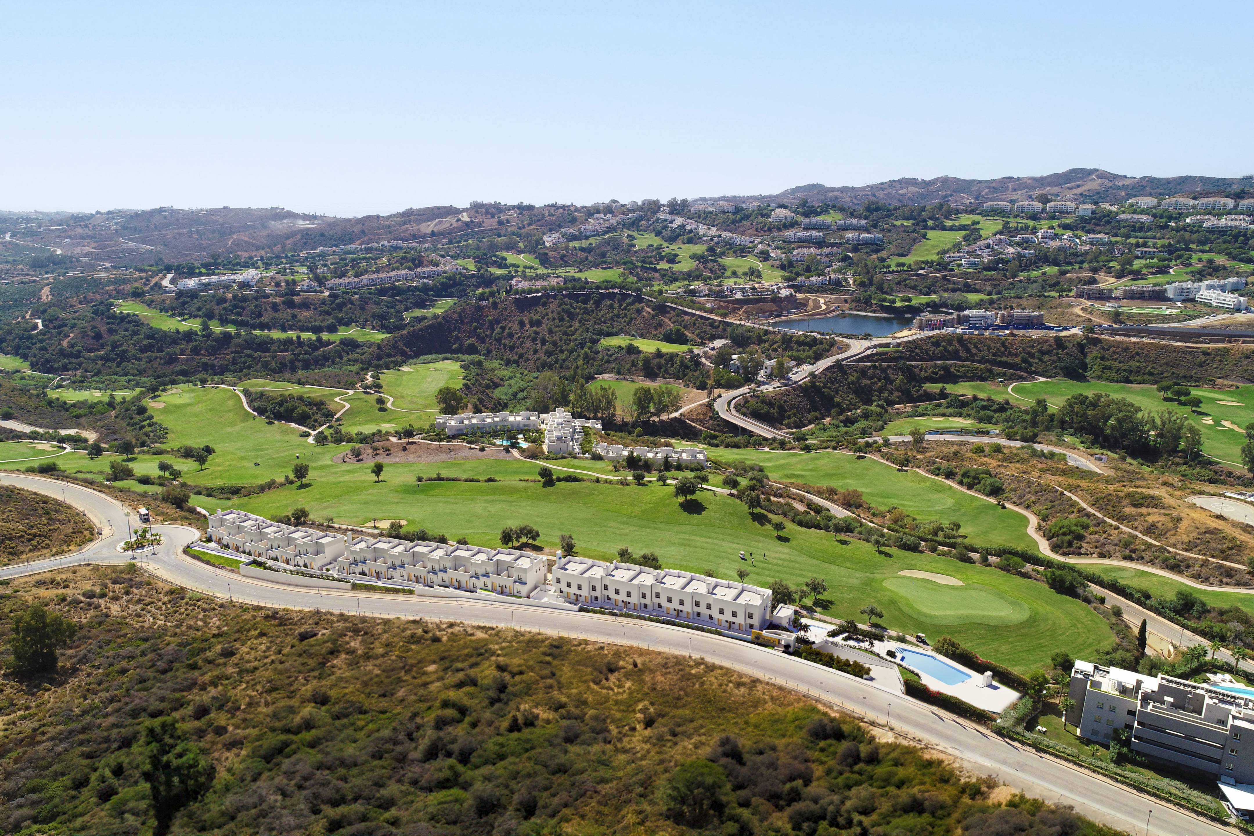 Communal area within new-build townhouse development, La Cala Golf