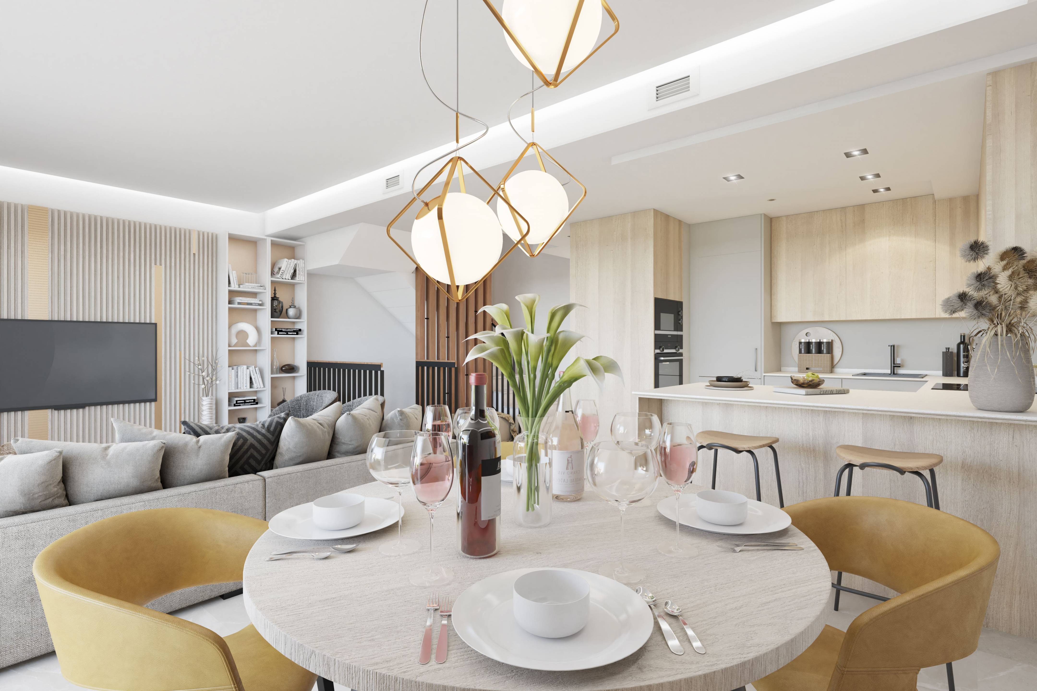 Living area in 3-bedroom townhouse, La Cala Golf, Mijas