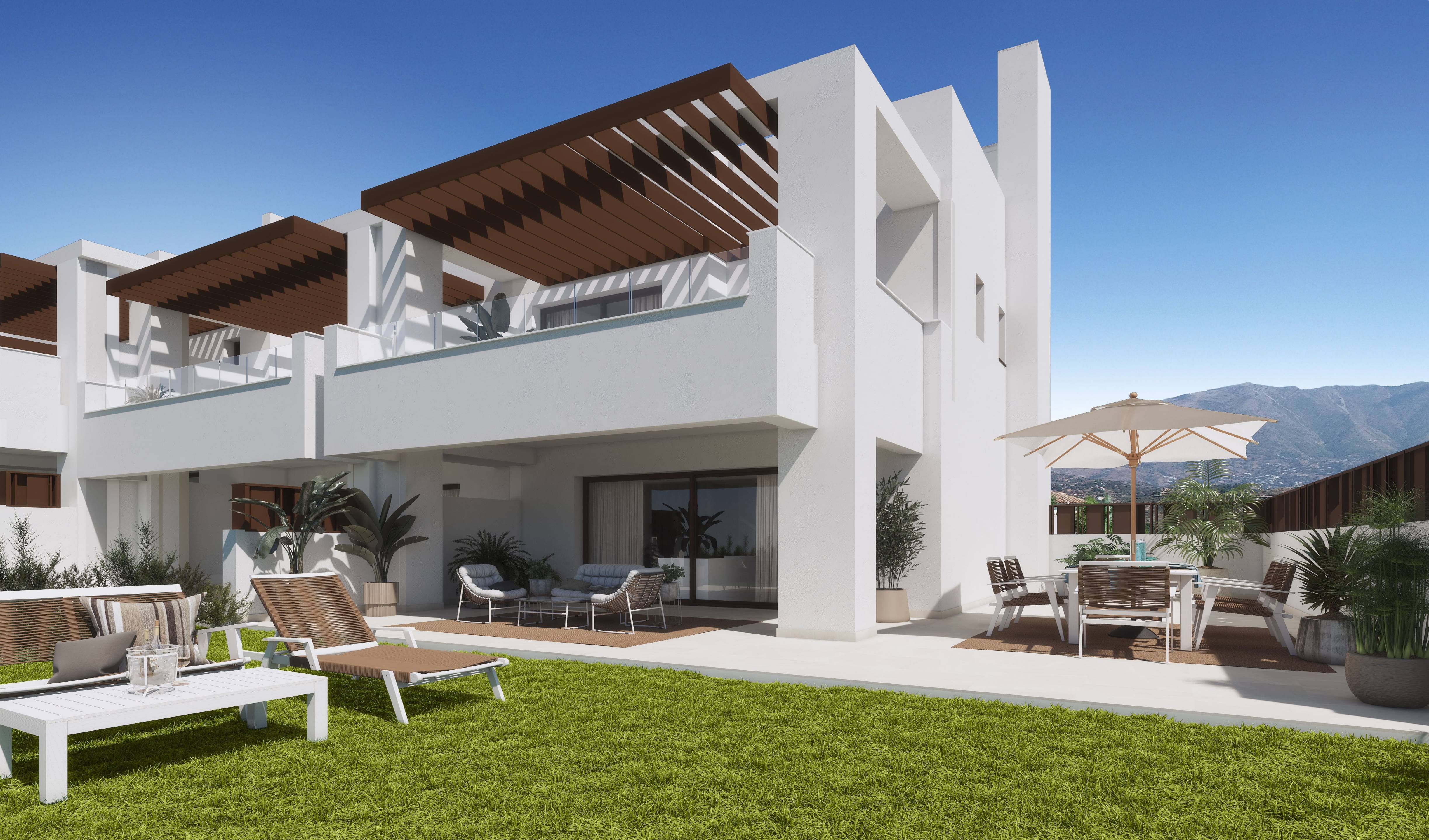 Upper-floor layout detail of townhouse, La Cala Golf, Mijas
