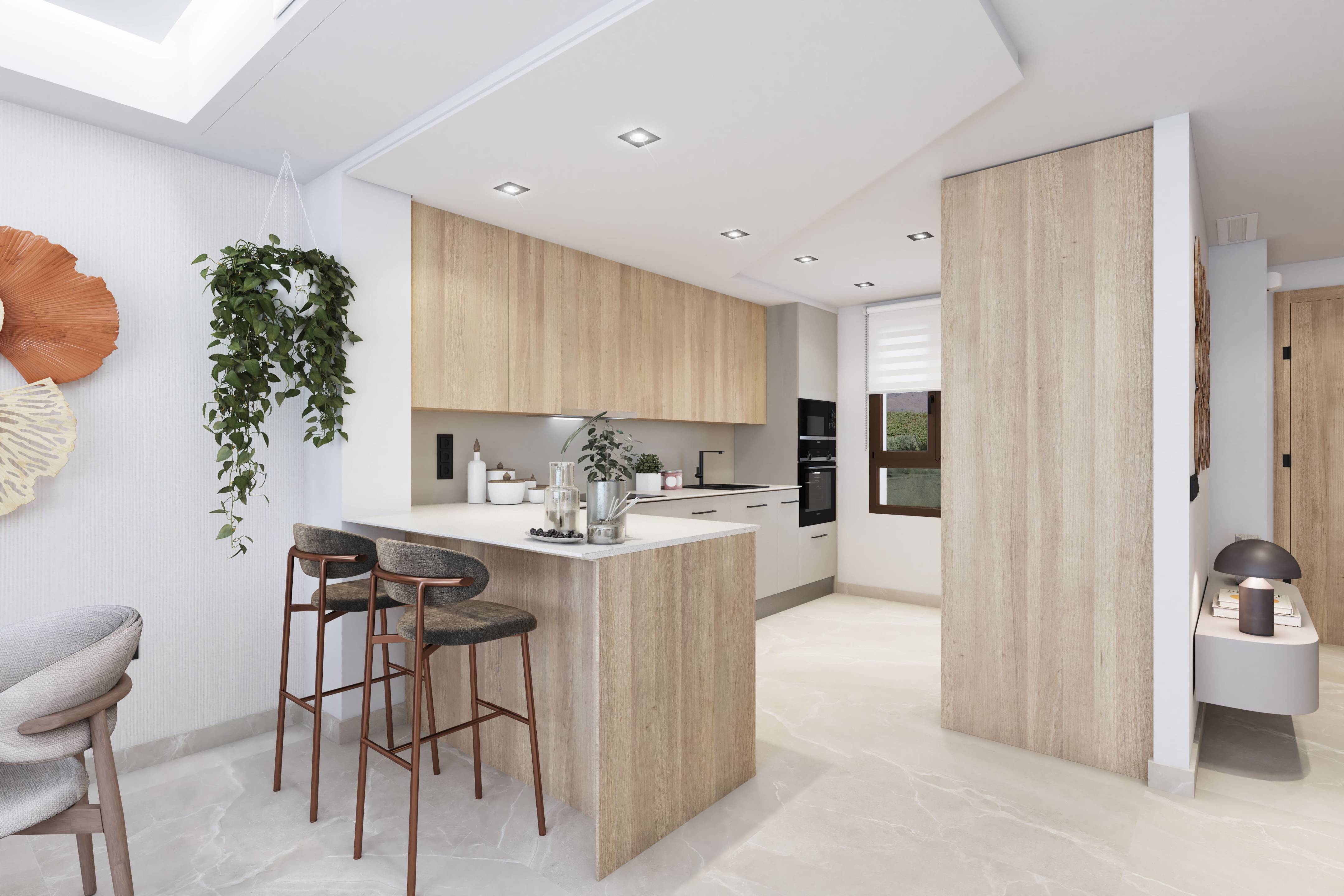 Kitchen with modern appliances in new-build townhouse, La Cala Golf, Mijas