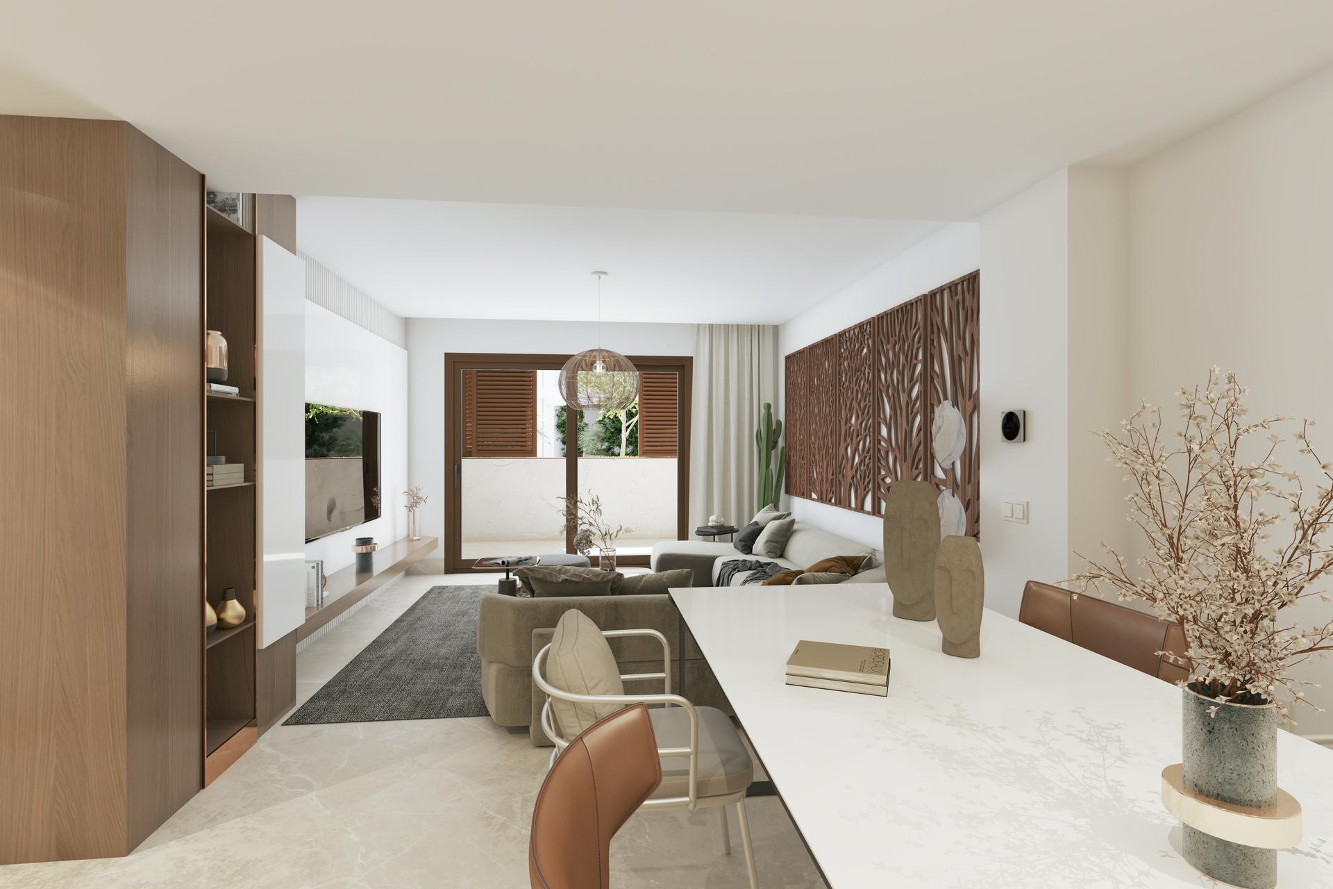 Third bedroom interior in new-build apartment on second floor, La Quinta, Benahavis