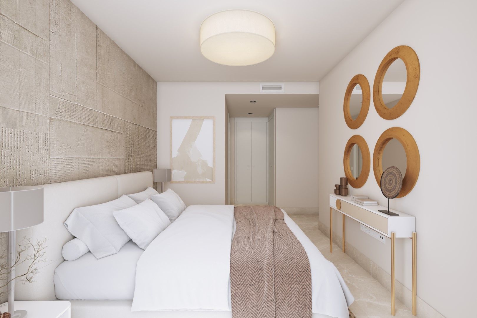 Second bathroom with fittings and tiling in 3-bedroom apartment, La Quinta, Benahavis