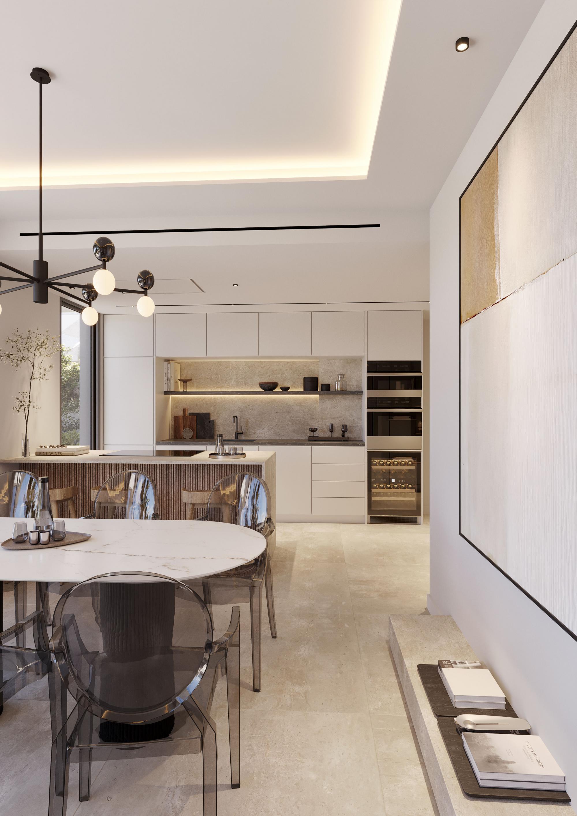 Fitted kitchen units and worktop in 4-bedroom penthouse, Arroyo Enmedio, Estepona