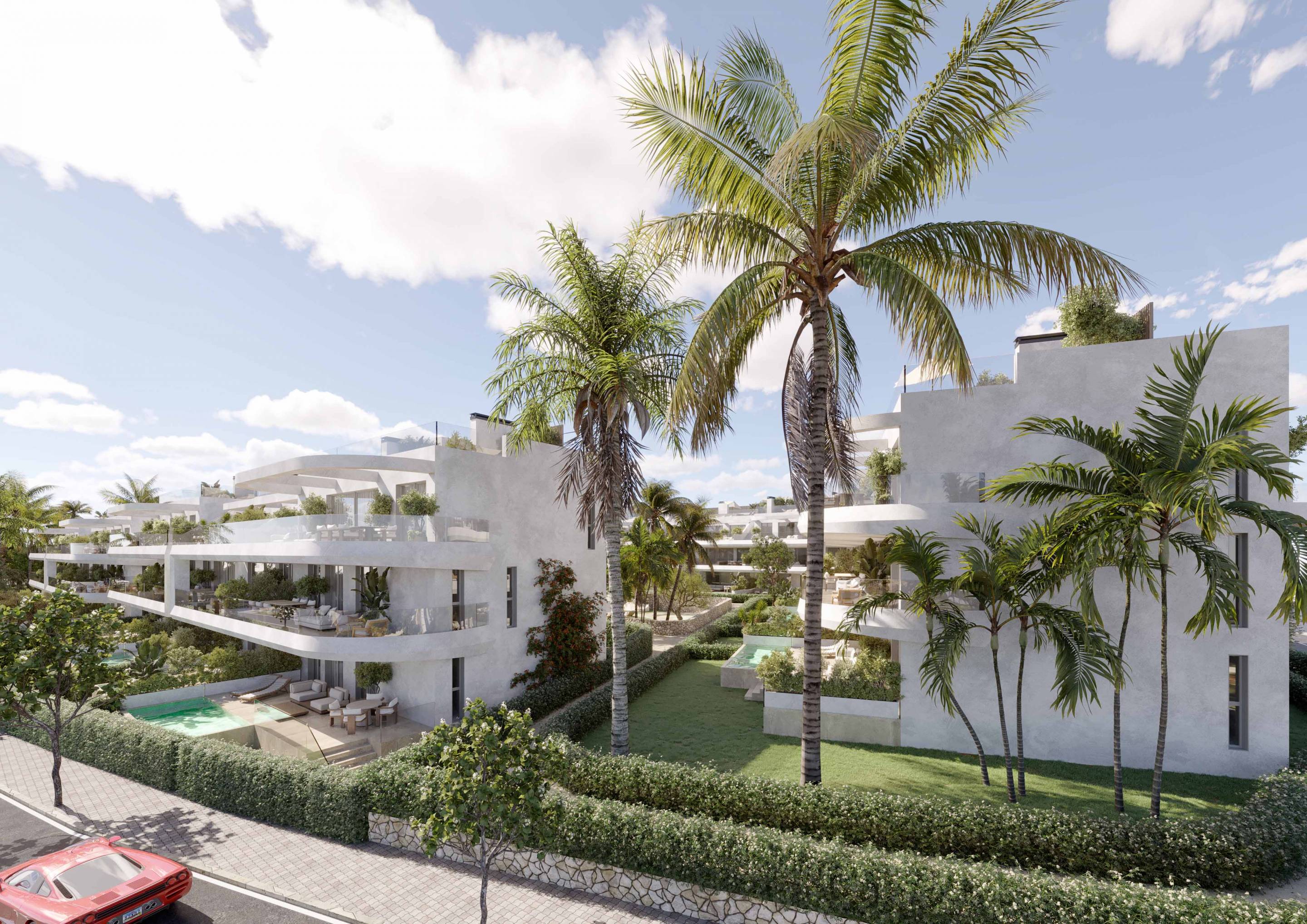 Floor plan showing bedroom and bathroom layout, 3-bedroom penthouse, Arroyo Enmedio, Estepona