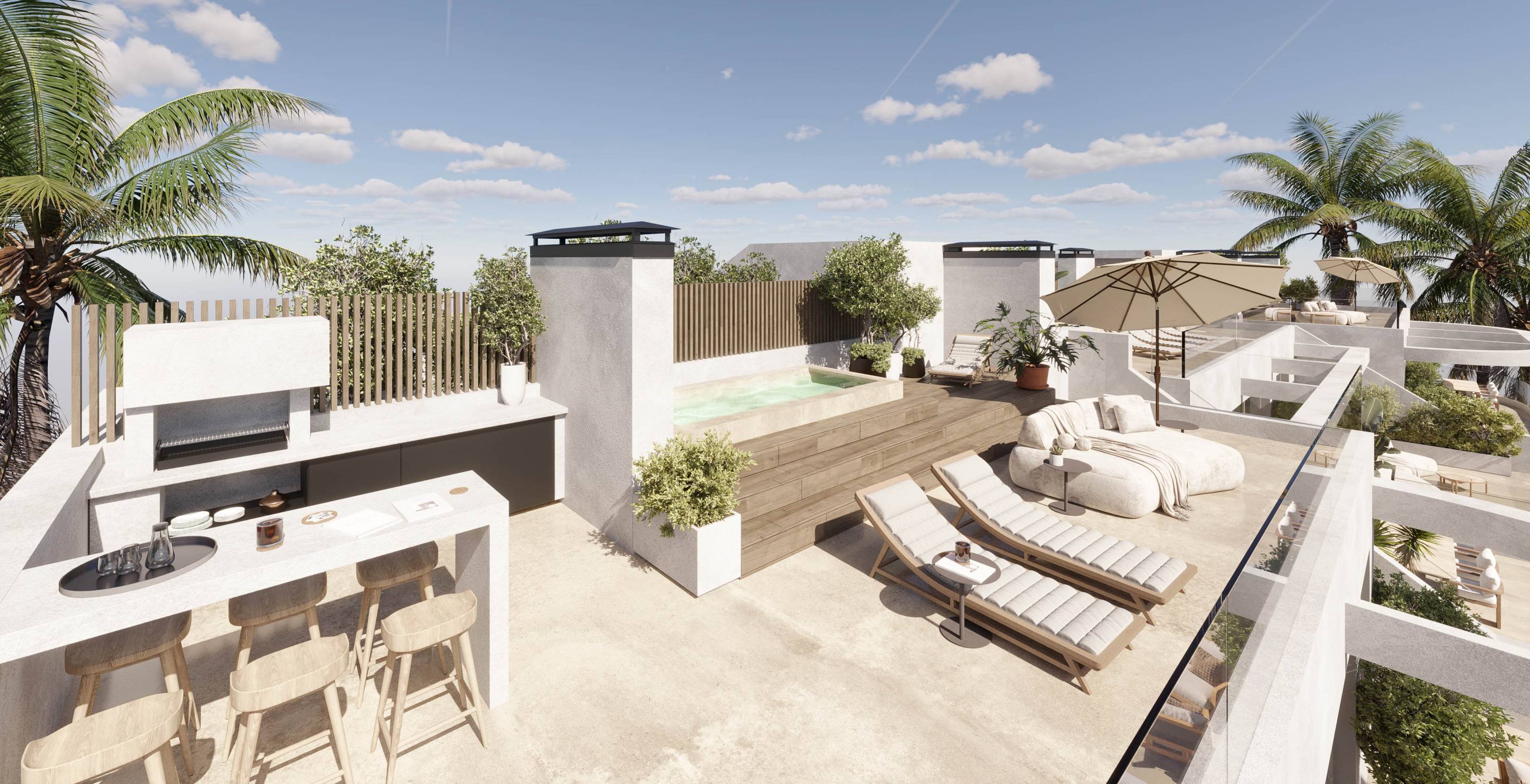 Bathroom with double vanity unit, 3-bedroom penthouse, Arroyo Enmedio, Estepona