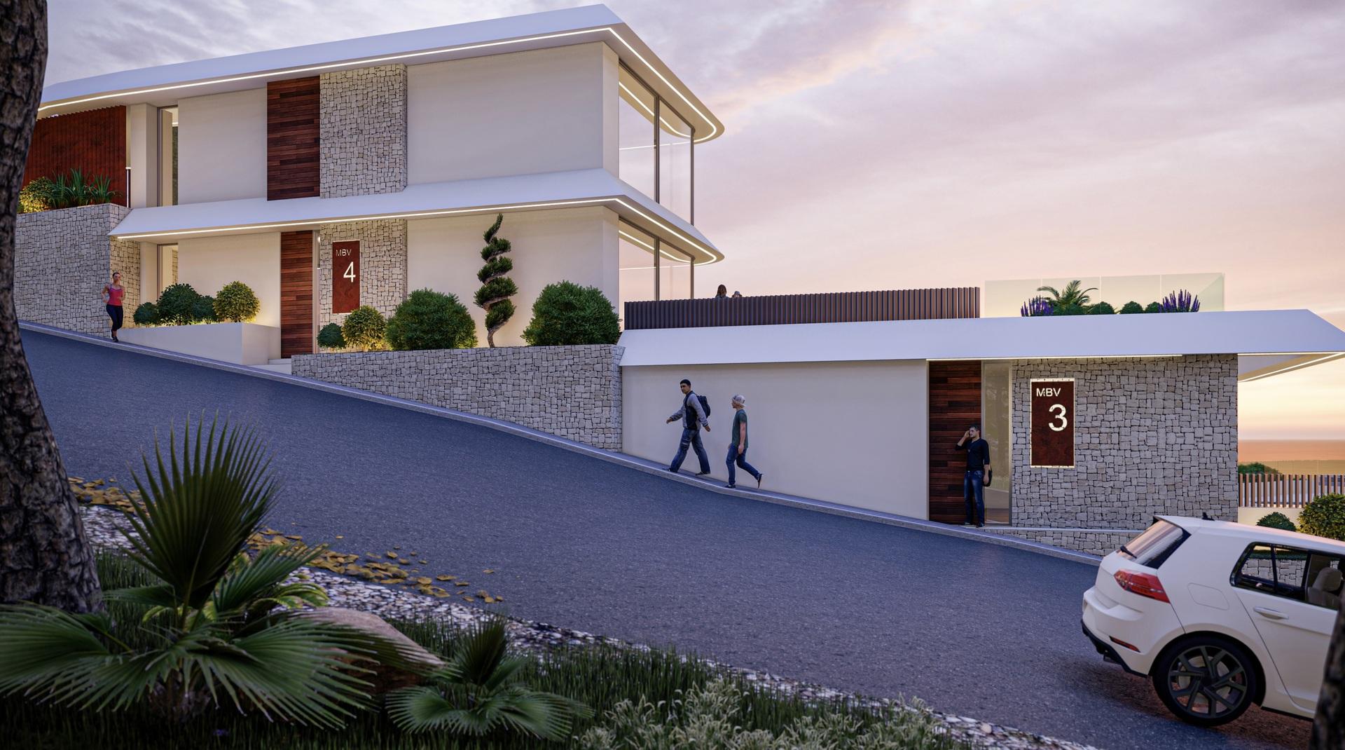 Lounge seating area in 4-bedroom new-build villa, Puerto, Calpe