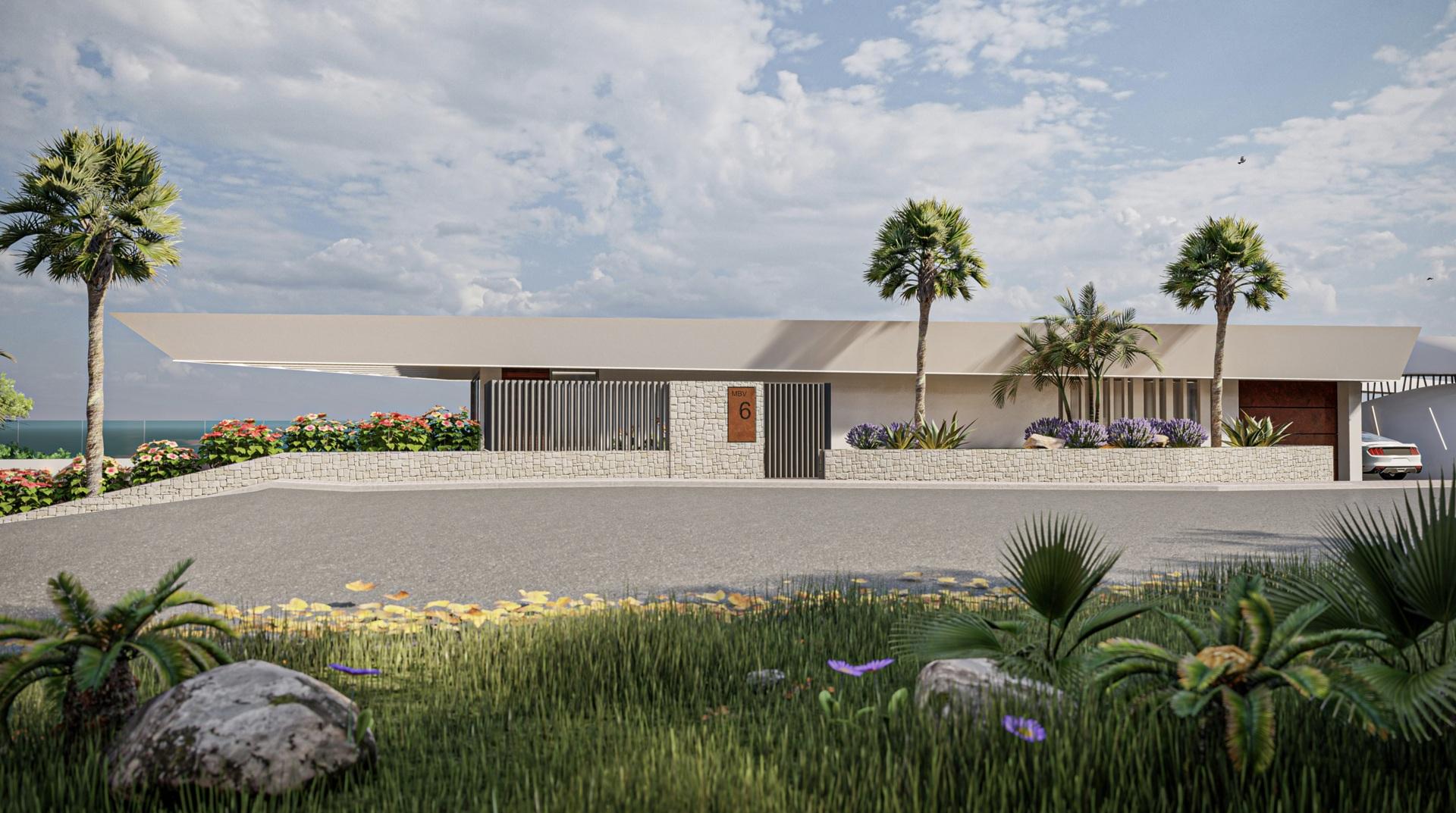 Exterior of new-build villa photographed at night, Puerto, Calpe
