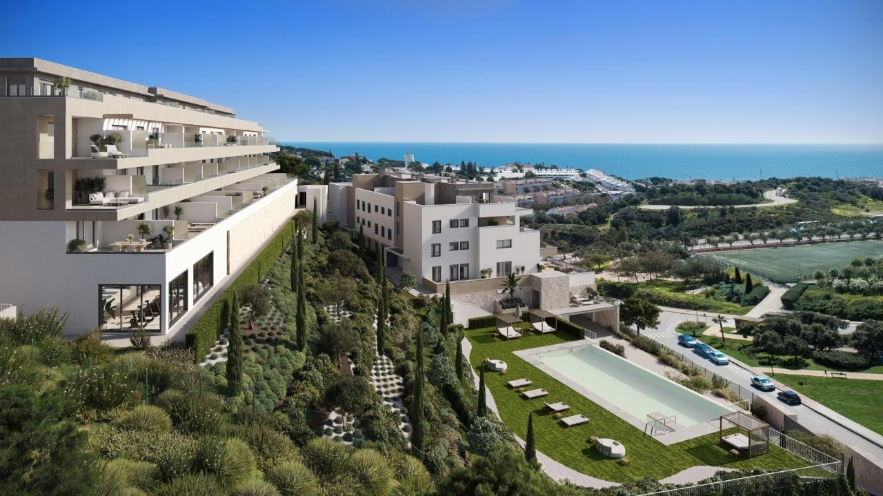 Garage area in new-build development, La Cala de Mijas, Mijas