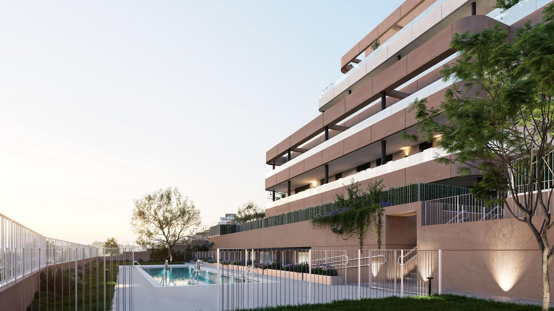 Living area in 2-bedroom new-build apartment, Estepona Golf
