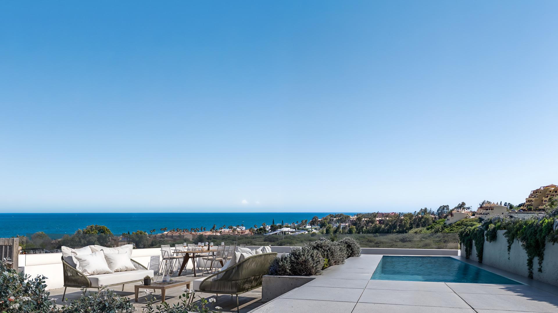 Bedroom with window view, 2-bedroom penthouse, El Castillo, Manilva