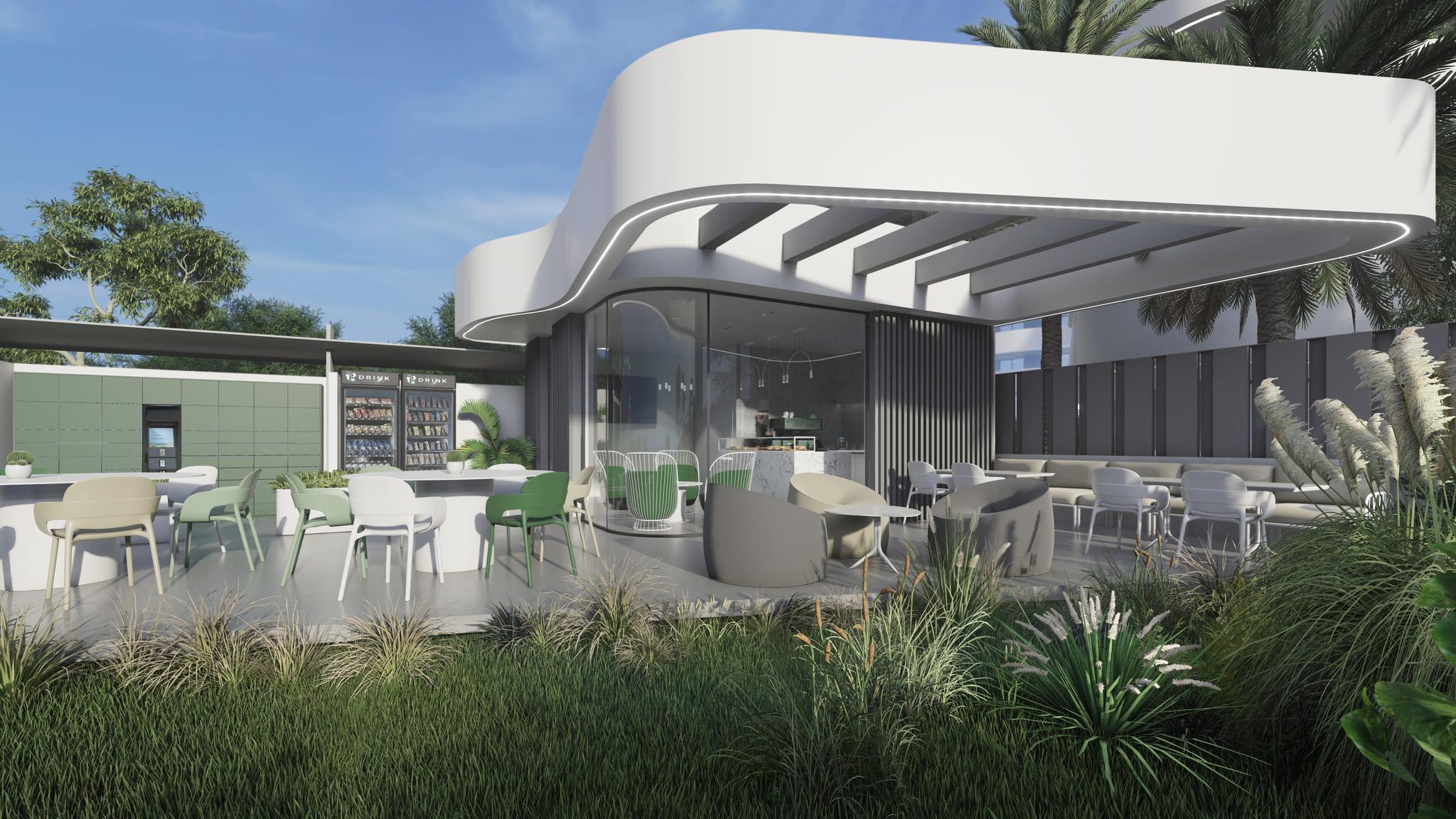 Covered parking bay in residential complex, El Raso, Guardamar Del Segura