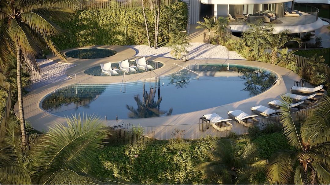 Living space with floor-to-ceiling glazing, first-floor apartment, La Quinta, Benahavis