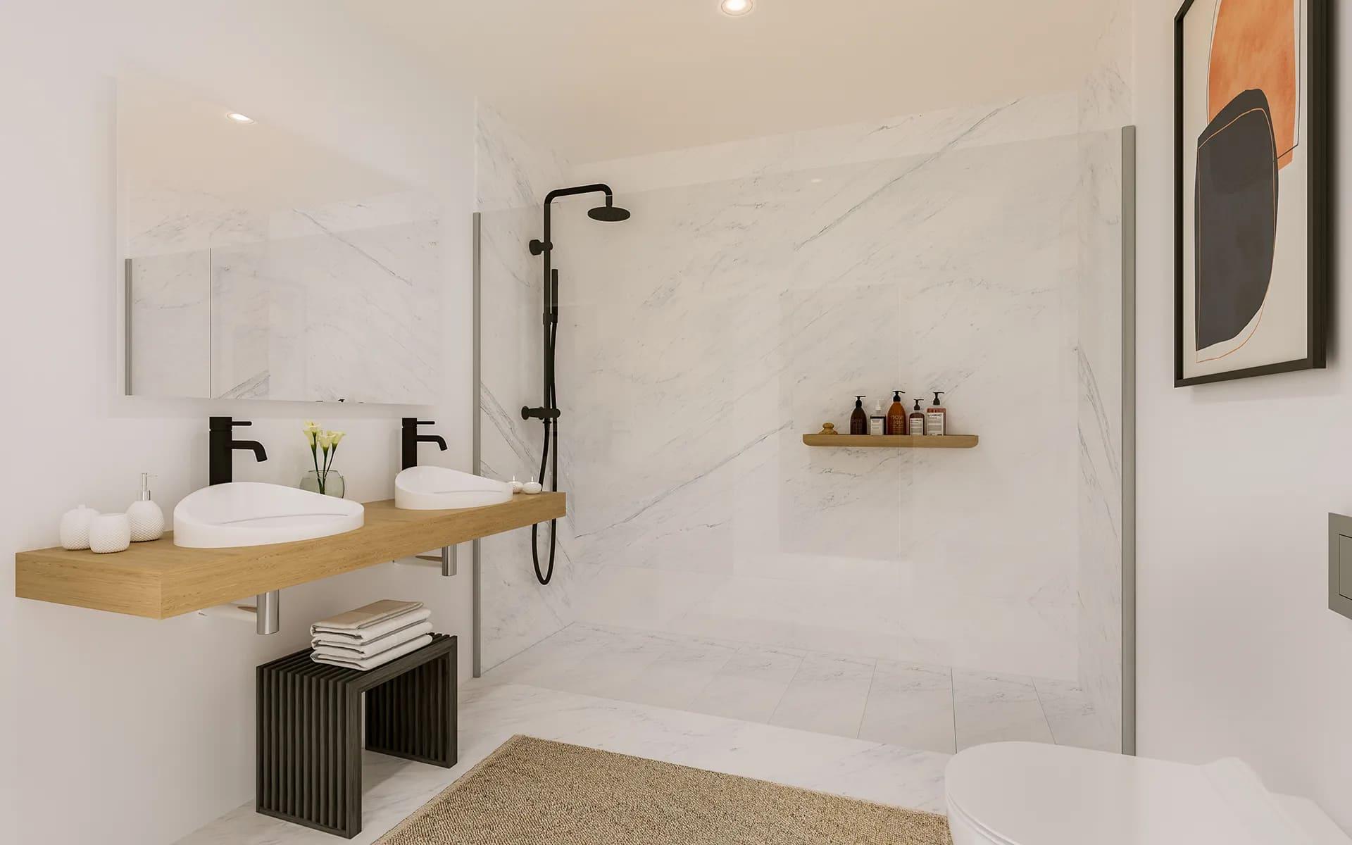 Second bedroom in ground-floor 3-bedroom new-build apartment, Cabopino, Marbella