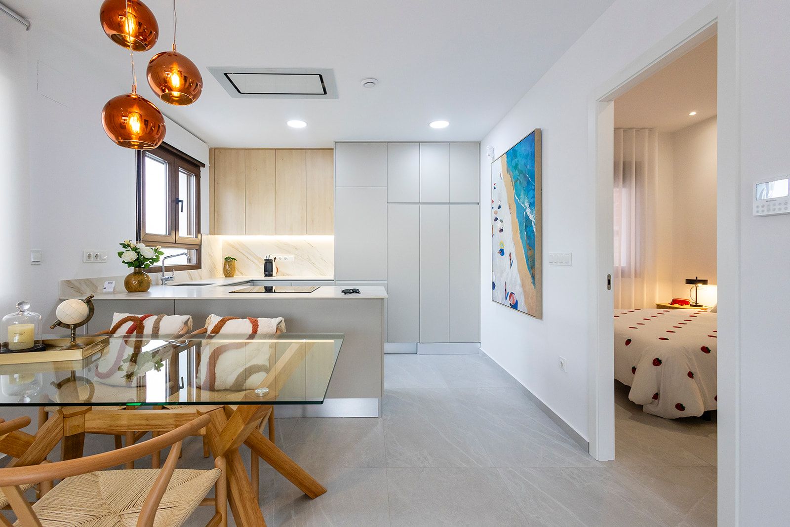 Ground-floor terrace seating area in new-build townhouse, Desamparados, Orihuela