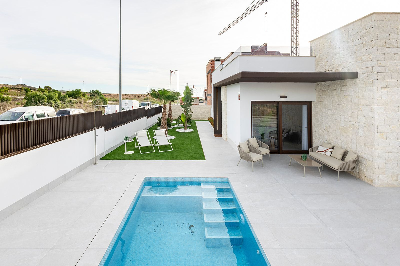 Second bedroom with window and electric shutter in 2-bedroom new-build townhouse, Desamparados, Orihuela
