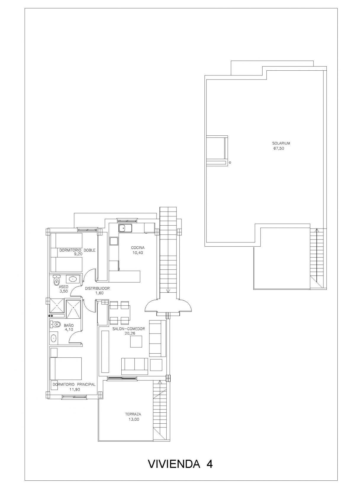 Evening or daytime view from upper terrace, Bellavista duplex