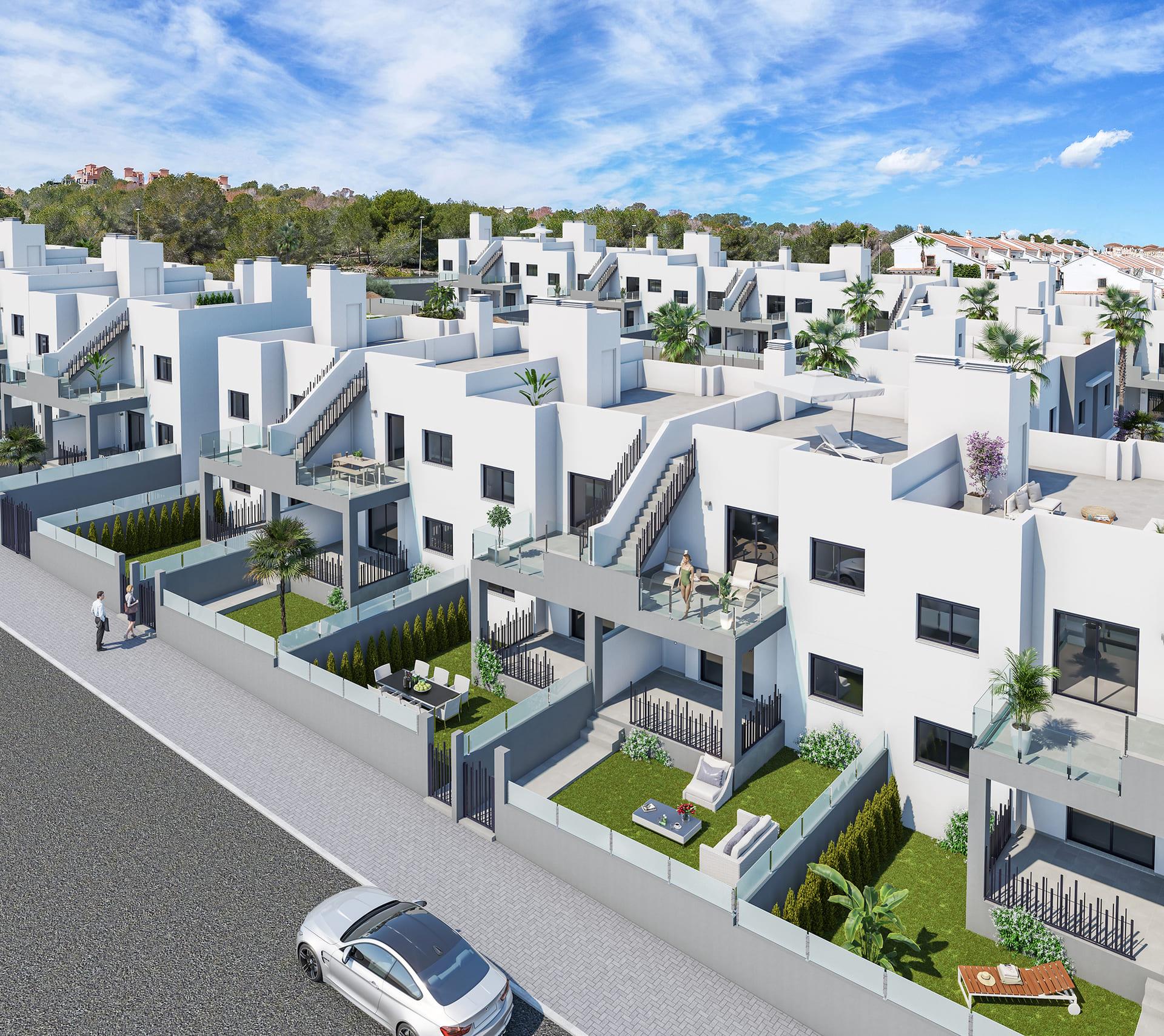 Open-plan living area with porcelain tile flooring in 2-bedroom apartment, Bellavista, San Miguel De Salinas