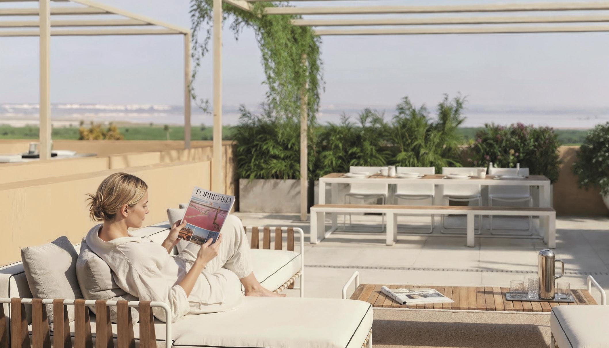 Communal landscaped garden in development, Los Balcones, Torrevieja