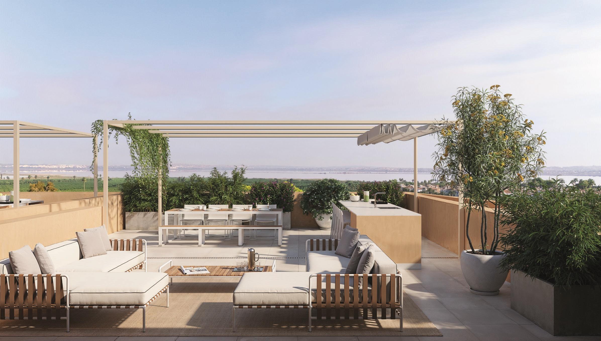 Private terrace of bungalow in Los Balcones, Torrevieja